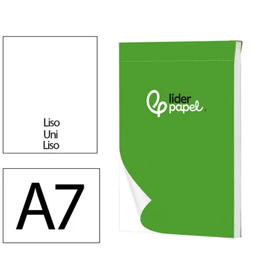 LIDERPAPEL Bloc Notas Liderpapel Liso A7 80 Hojas 60G/M2 Perforado