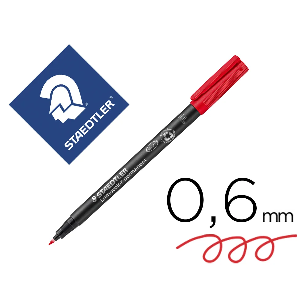 Rotulador Staedtler Lumocolor Retroproyeccion Punta de Fibrapermanente 318-2 Rojo Punta Fina Redonda 0.6 MM