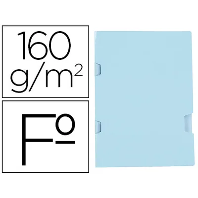 Subcarpeta Liderpapel Folio Azul Tres Uñeros Plastificada 160G/M2