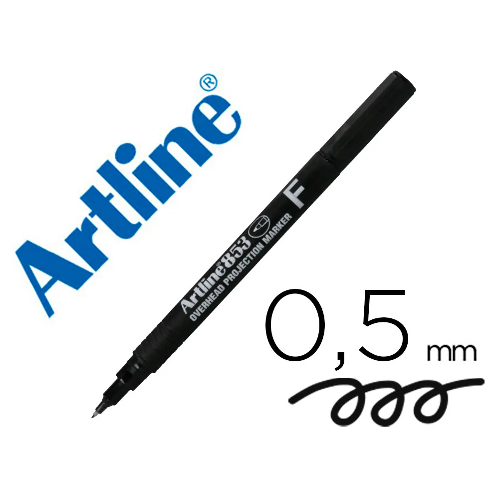 Rotulador Artline Retroproyeccion Punta Fibra Permanente EK-853 Negro -punta Redonda 0.5 MM