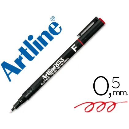 Rotulador Artline Retroproyeccion Punta Fibra Permanente EK-853 Rojo -punta Redonda 0.5 MM