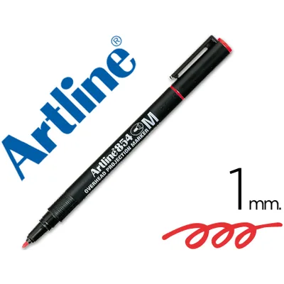 ARTLINE Rotulador Artline Retroproyeccion Punta Fibra Permanente EK-854 Rojo -punta Redonda 1 MM