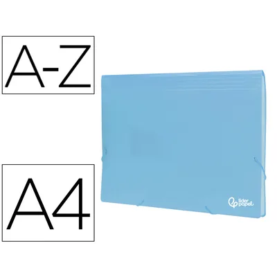 LIDERPAPEL Carpeta Liderpapel Clasificador Fuelle Polipropileno DIN A4 Celeste Opaco 13 Departamentos