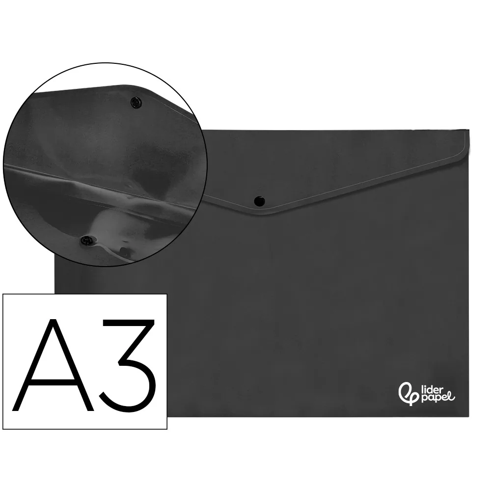 Carpeta Liderpapel Dossier Broche 44243 Polipropileno DIN A3 Negro Opaco
