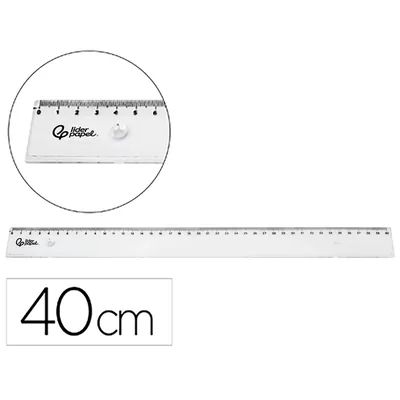 PLA Regla Liderpapel Plastico Irrompible Transparente 40 CM
