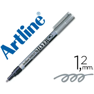 ARTLINE Rotulador Artline Marcador Permanente Tinta Metalica EK-990 Plata Punta Redonda 1.2 MM