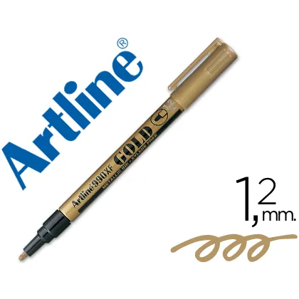 Rotulador Artline Marcador Permanente Punta Metalica EK-990 Oro Punta Redonda 1.2 MM