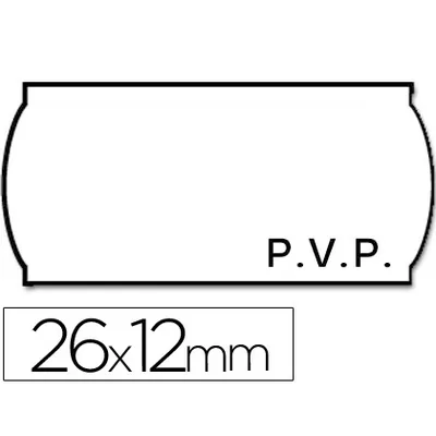 METO Etiquetas Meto Onduladas 26X12 MM Pvp Blanca ADH.2 Rollo 1500 Etiquetas Troqueladas
