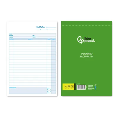 LIDERPAPEL Talonario Liderpapel Facturas Folio Original y Copia T223 con I.v.a.