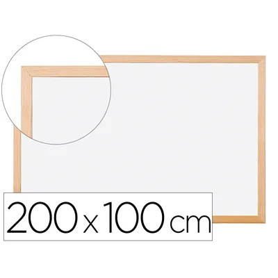 Q-CONNECT Pizarra Blanca Q-Connect Laminada Marco de Madera 200X100 CM