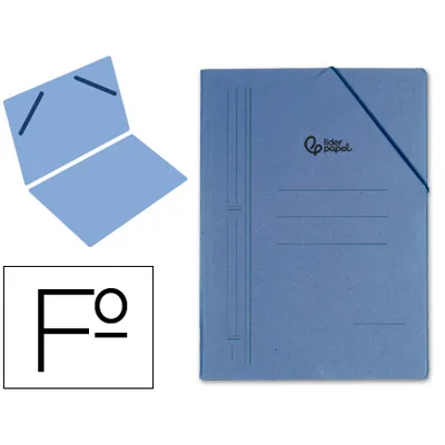 LIDERPAPEL Carpeta Liderpapel Gomas Folio Sencilla Carton Compacto Azul