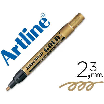 Rotulador Artline Marcador Permanente Tinta Metalica EK-900 Oro Punta Redonda 2.3 MM