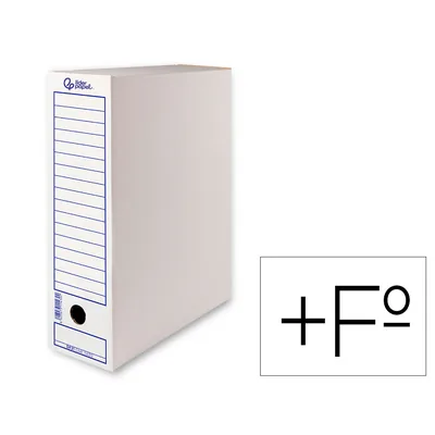 LIDERPAPEL Caja Archivo Definitivo Liderpapel Folio Prolongado Carton Reciclado 325G/M2 Lomo 116 MM Blanco 388X116X275 MM