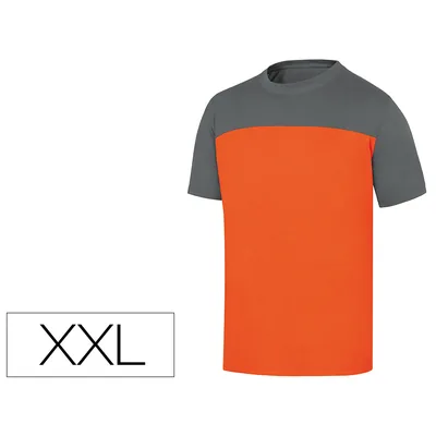 DELTAPLUS Camiseta de Algodon Deltaplus Color Gris/naranja Talla Xxl