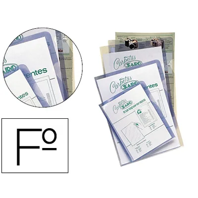 SARO Carpeta Dossier Uñero Saro Pvc Folio 280 Mc Transparente