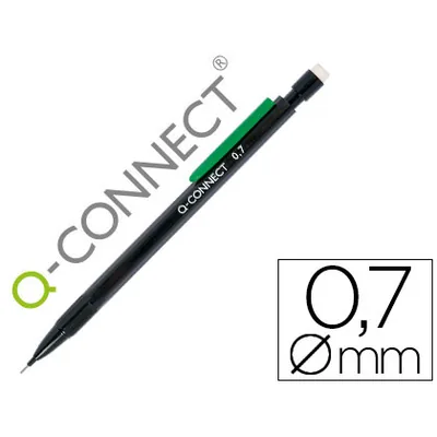 Q-CONNECT Portaminas Q-Connect 0,7 MM con 3 Minas Cuerpo Negro con Clip Verde