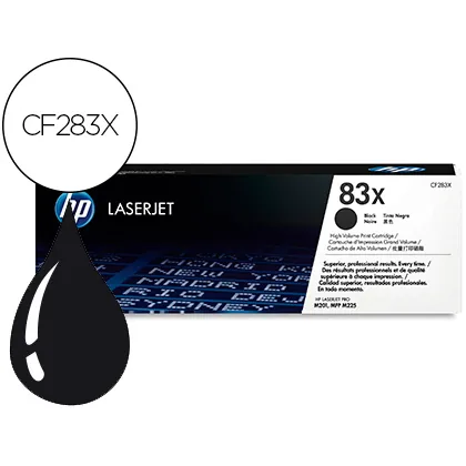 Toner Hp CF283X Laserjet Pro Mfp M201N/MFP M201DW/MFP M225 Alta Capacidad Negro 2200 Pag