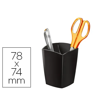 Cubilete Portalapices Cep Negro Opaco Plastico Magnetico 78X74X95 MM