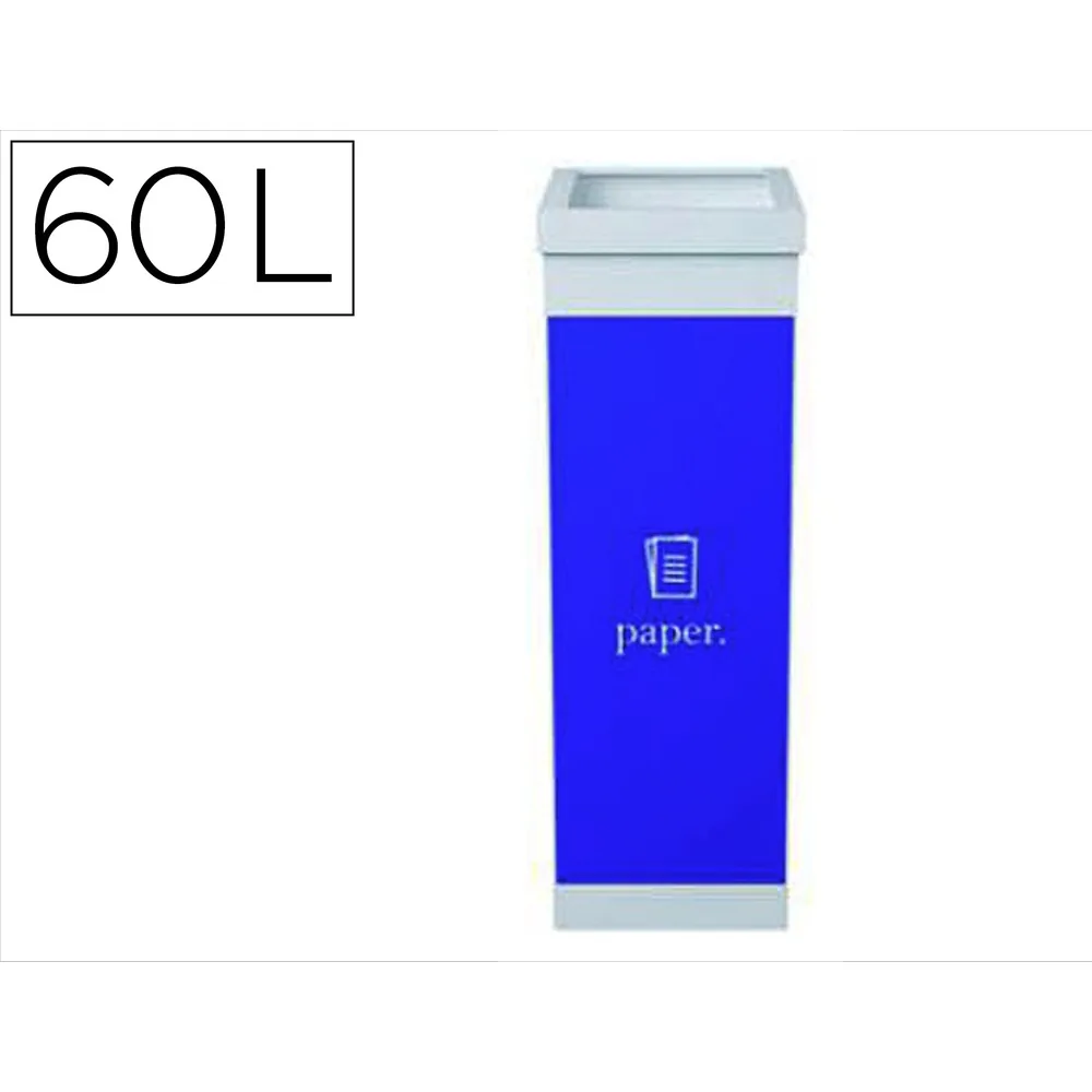 Contenedor Papelera Reciclaje Paperflow con Tapa Poliestireno para Papeles 60 L 76X36,3X26,3 CM