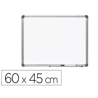 ROCADA Pizarra Blanca Rocada Acero Vitrificado Magnetico Marco Aluminio y Cantoneras Pvc 60X45 CM Incluye Bandeja para