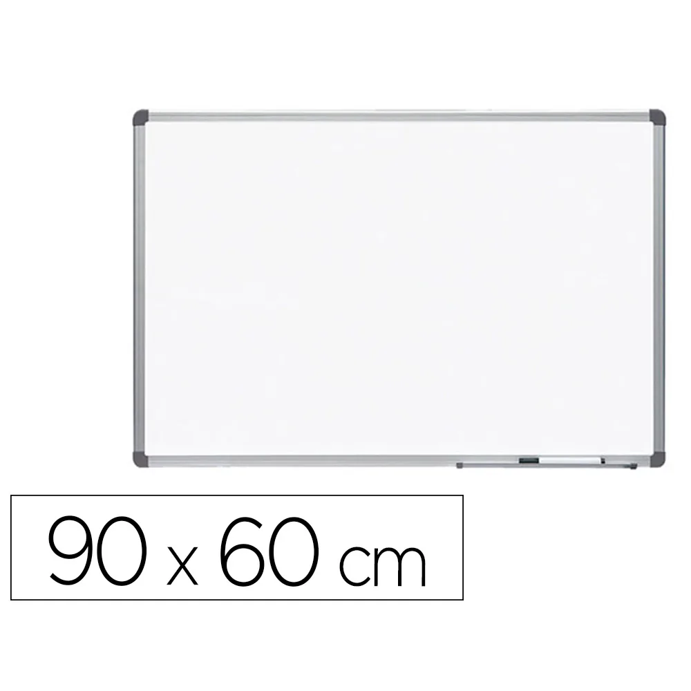 Pizarra Blanca Rocada Acero Vitrificado Magnetico Marco Aluminio y Cantoneras Pvc 90X60 CM Incluye Bandeja para