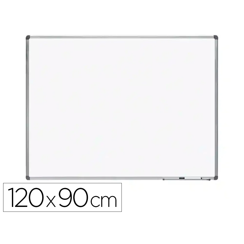 Pizarra Blanca Rocada Acero Vitrificado Magnetico Marco Aluminio y Cantoneras Pvc 120X90 CM Incluye Bandeja