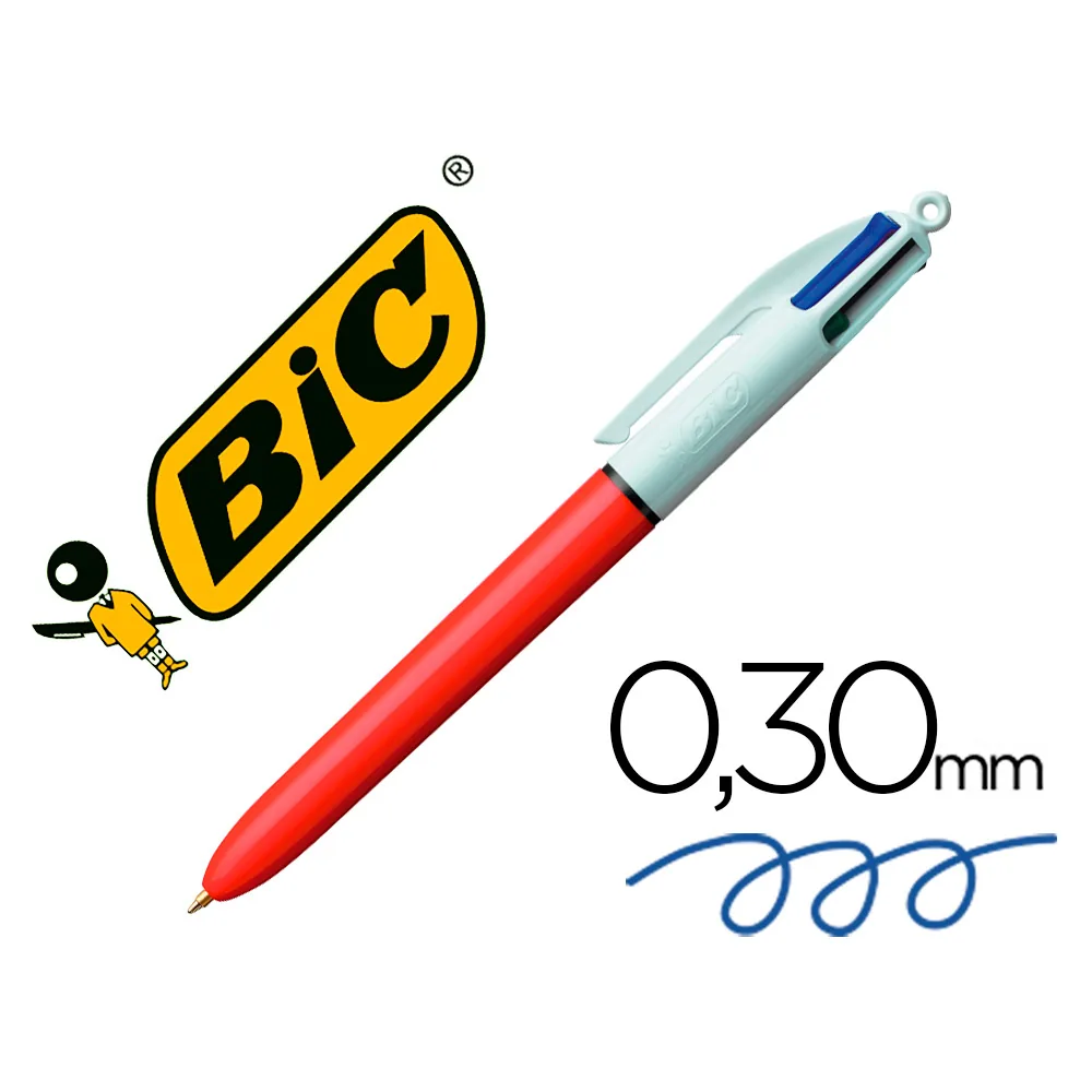 Boligrafo Bic Cuatro Colores Punta Fina 0,8 MM