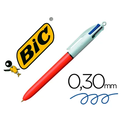BIC Boligrafo Bic Cuatro Colores Punta Fina 0,8 MM