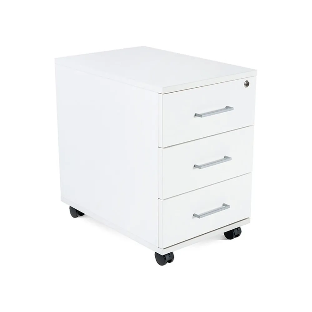 Cajonera Rocada con Tres Cajones Serie Store 60X40X60 CM Acabado Blanco/blanco