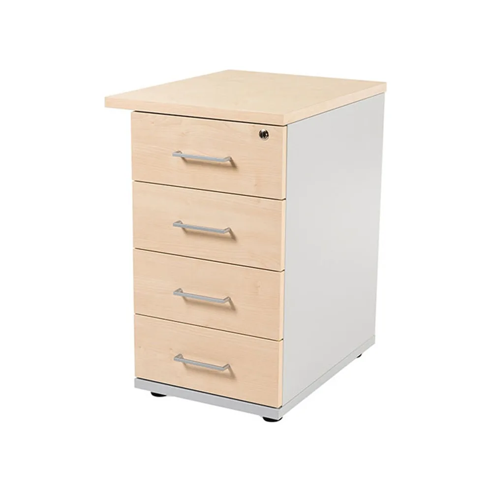 Cajonera Rocada con Cuatro Cajones Serie Store 60X47X74 CM Acabado Gris/haya