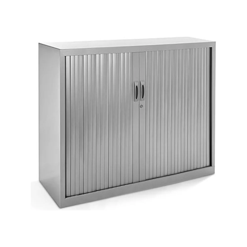 Armario Metalico Rocada Dos Puertas Tipo Persiana con Dos Baldas Serie Store 105X120X45 CM Acabado Gris/gris