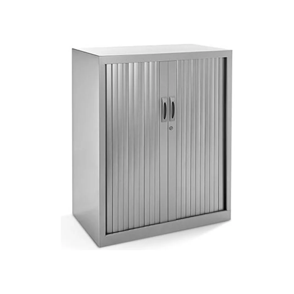 Armario Metalico Rocada Dos Puertas Tipo Persiana con Dos Baldas Serie Store 105X80X45 CM Acabado Gris/gris