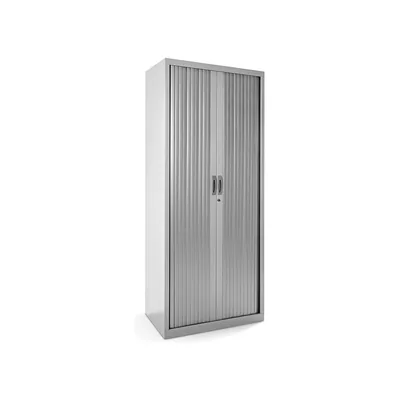 ROCADA Armario Metalico Rocada Dos Puertas Tipo Persiana con Cuatro Baldas Serie Store 198X80X45 CM Acabado Gris/gris
