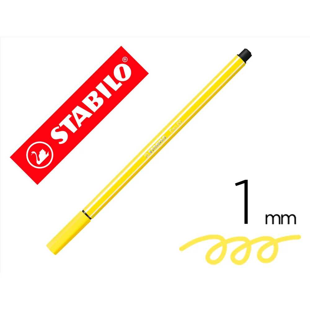 Rotulador Stabilo Acuarelable Pen 68 Amarillo Limon Punta Gruesa 1MM