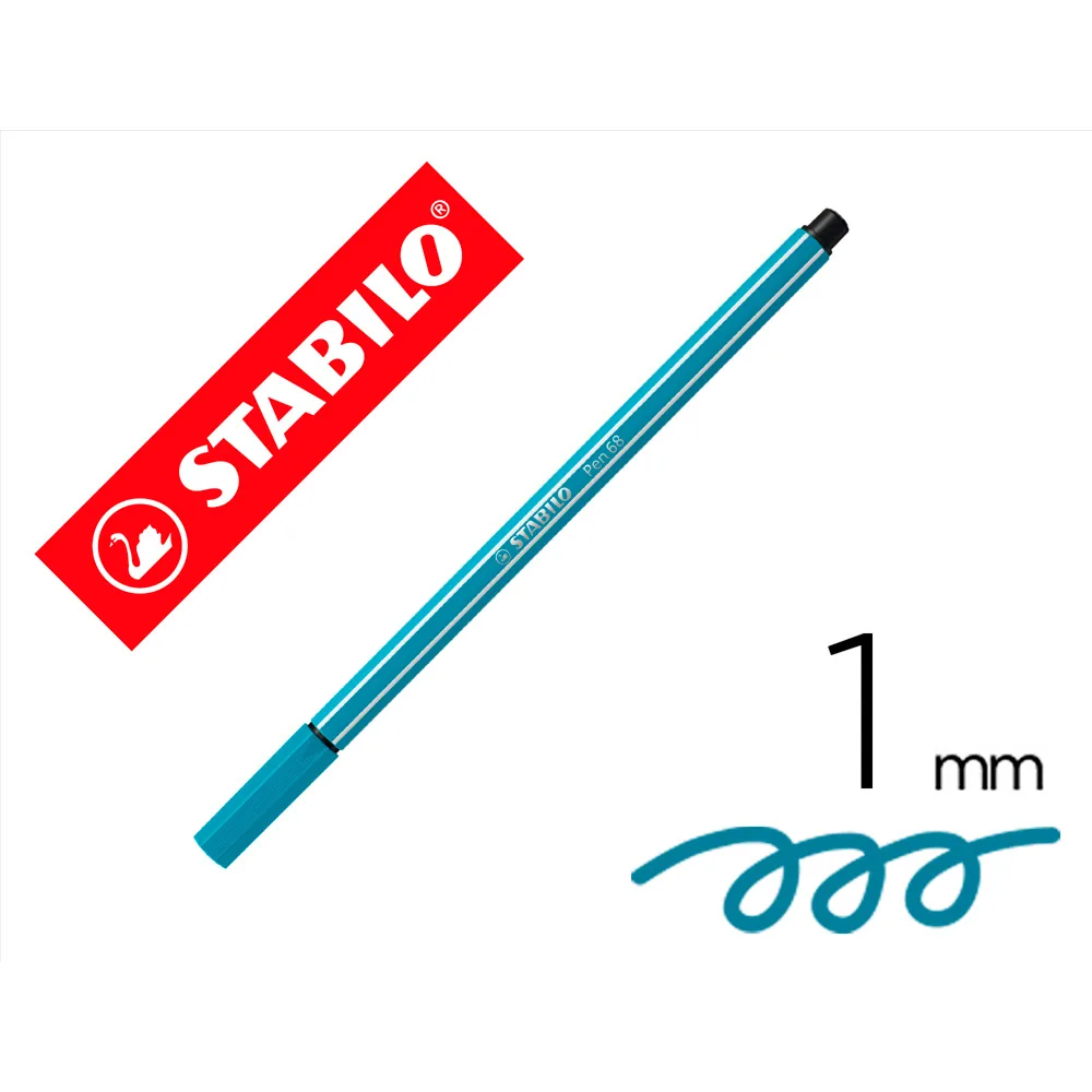 Rotulador Stabilo Acuarelable Pen 68 Azul Claro Punta Gruesa 1MM