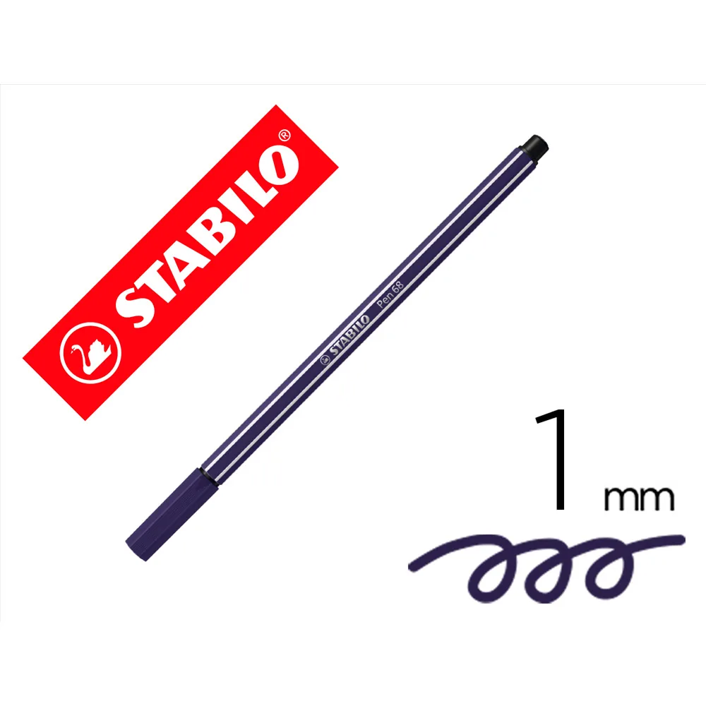 Rotulador Stabilo Acuarelable Pen 68 Azul Prusia Punta Gruesa 1MM