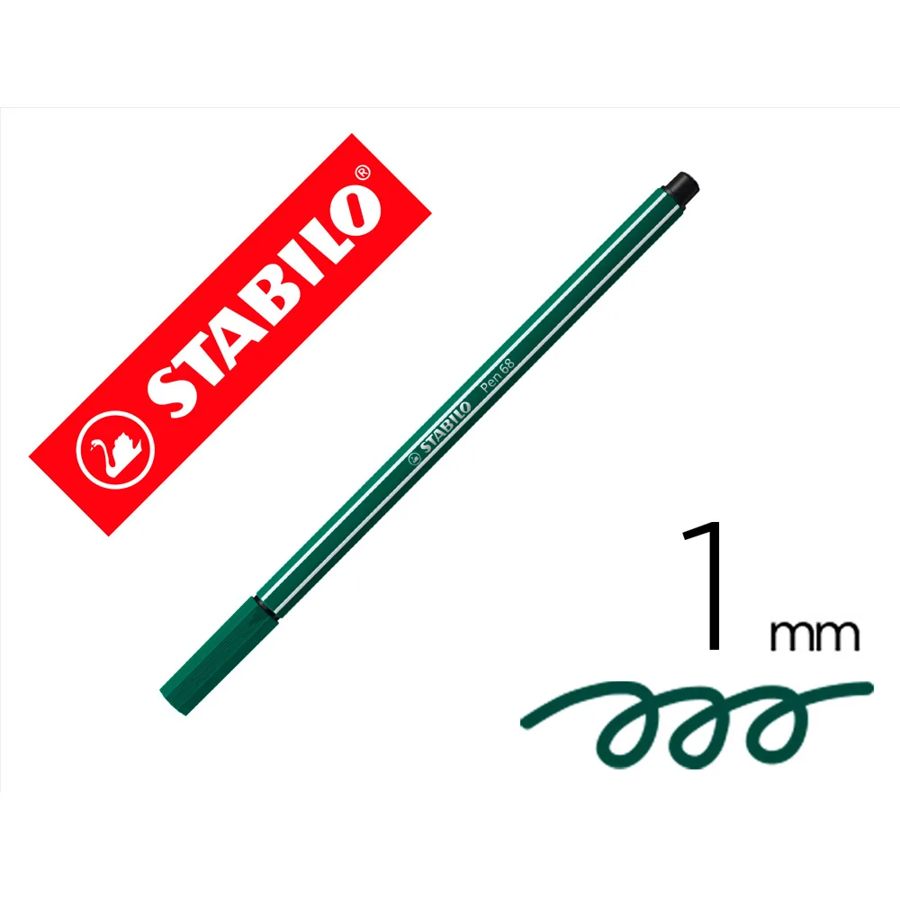 Rotulador Stabilo Acuarelable Pen 68 Azul Verdoso Punta Gruesa 1MM