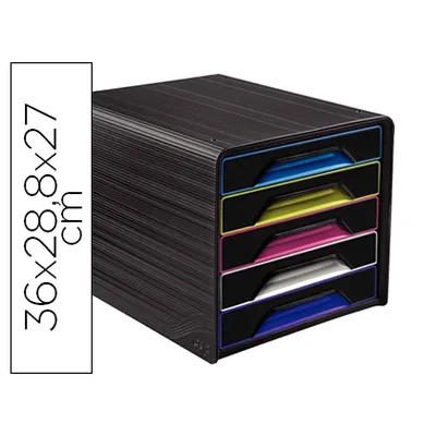 CEP Fichero Cajones de Sobremesa Cep 5 Cajones Negro/multicolor 360X288X270 MM