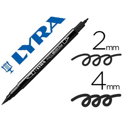 LYRA Rotulador Lyra Aqua Brush Acuarelable Doble Punta Fina y Pincel Negro