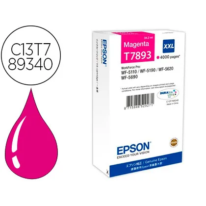 Ink-jet Epson T7893XXL WF-5110 / 5190 / 5620 / 5690 Magenta Alta Capacidad