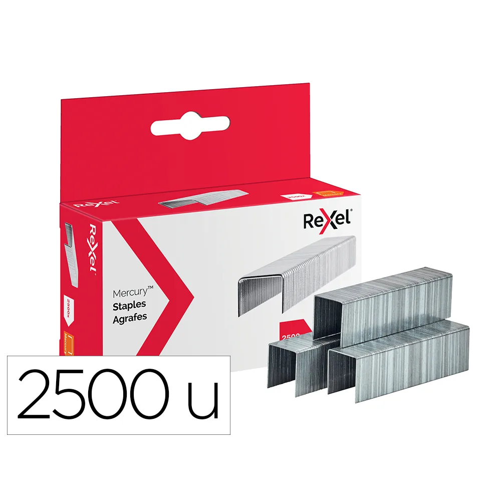 Grapas Rexel Mercury Acero Inoxidable Caja de 2500 Unidades