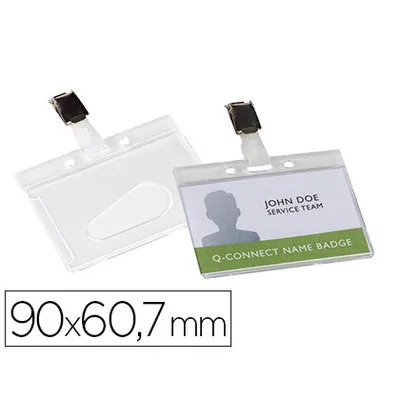 Q-CONNECT Identificador Q-Connect Rigido Plastico Acabado Brillante con Pinza KF14148 9X6,7 CM