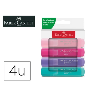 FABER CASTELL Rotulador Faber Castell Fluorescente Textliner 46 Pastel Estuche 4 Unidades Colores Surtidos