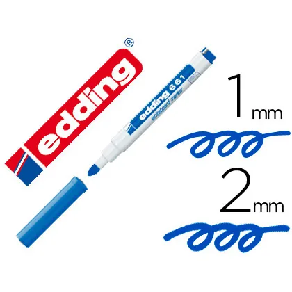 Rotulador Edding para Pizarra Blanca 661 Color Azul Punta Redonda 1-2 MM