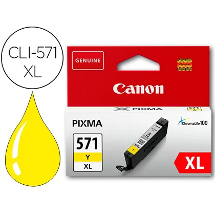 Ink-jet Canon CLI-571XL Pixma MG6852 / TS6050 / TS8050 Amarillo 500 Pag