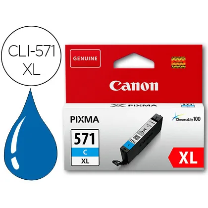 Ink-jet Canon CLI-571XL Pixma MG6852 / TS6050 / TS8050 Cian 500 Pag