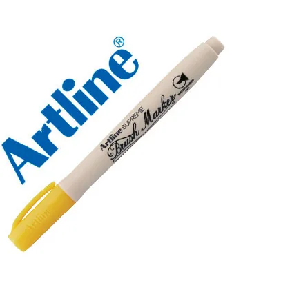 Rotulador Artline Supreme Brush Pintura Base de Agua Punta Tipo Pincel Trazo Variable Amarillo