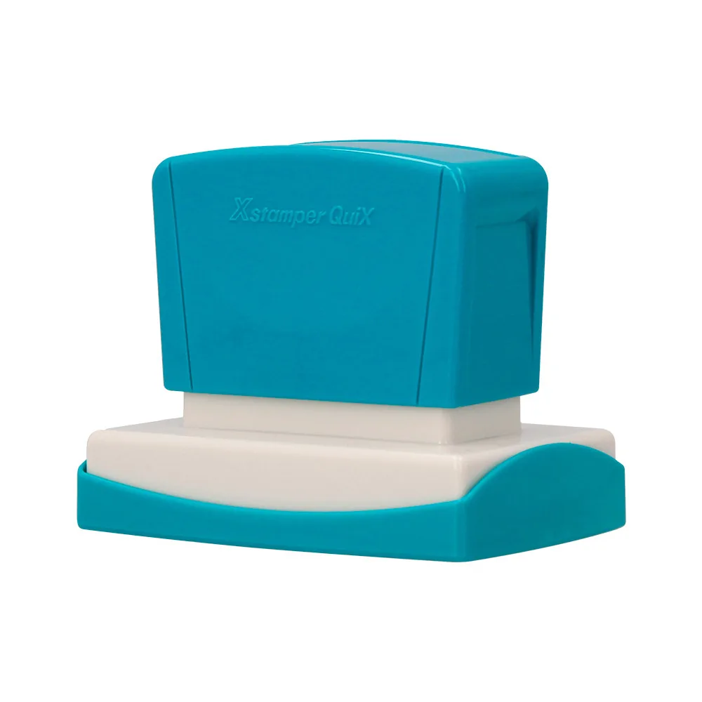 Sello X'Stamper Quix Personalizable Color Azul Medidas 36X61 MM Q-16