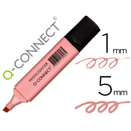 Rotulador Q-Connect Fluorescente Pastel Rosa Punta Biselada