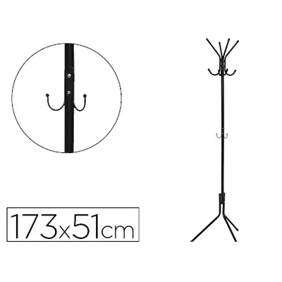 Q-CONNECT Perchero Metalico Q-Connect Negro 8 Colgadores 173X51 CM